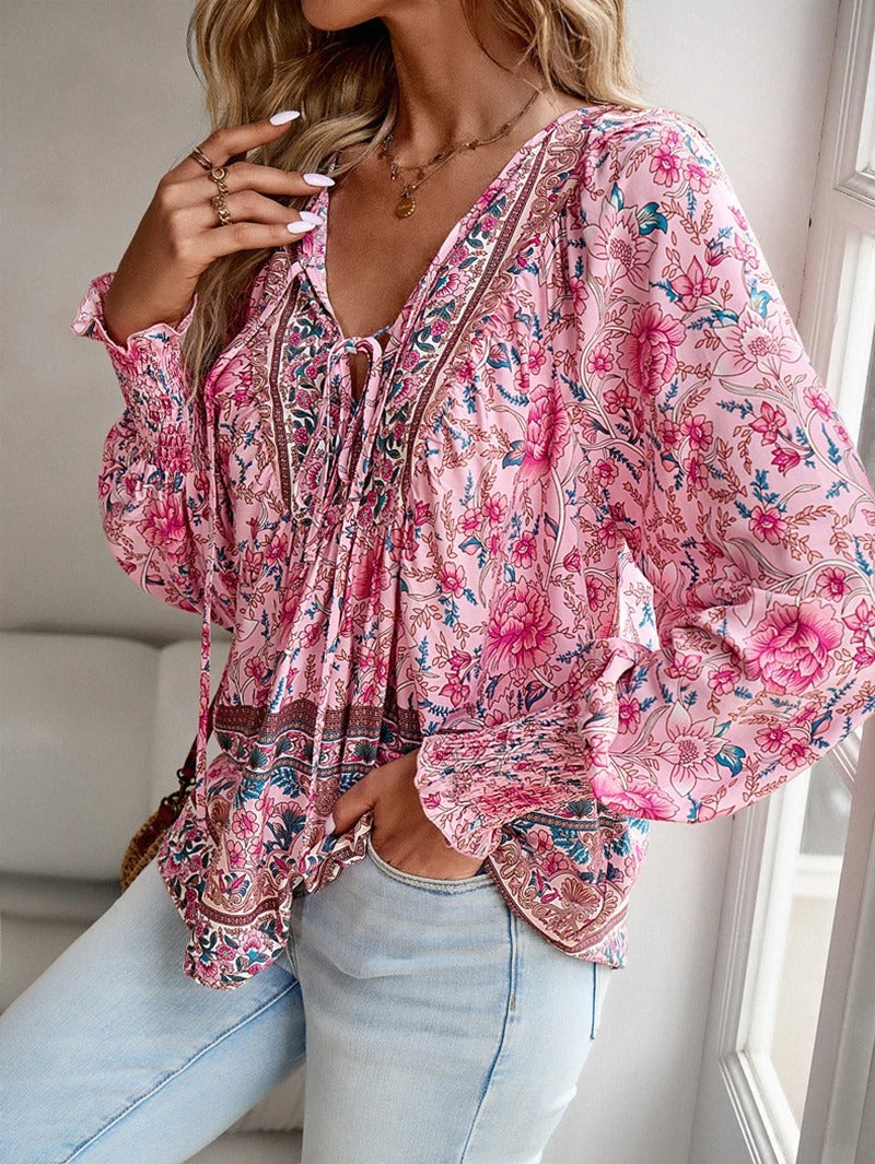 Lucy - Boho Floral Blouse