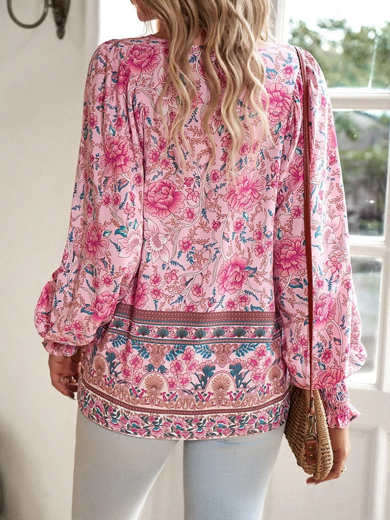 Lucy - Boho Floral Blouse