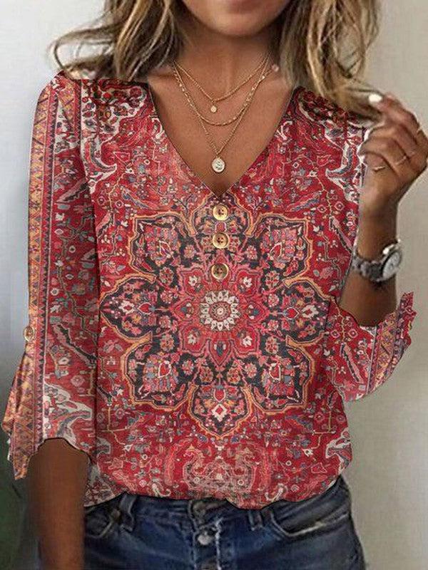 Aaliyah - Boho Ruffle Vintage Blouse