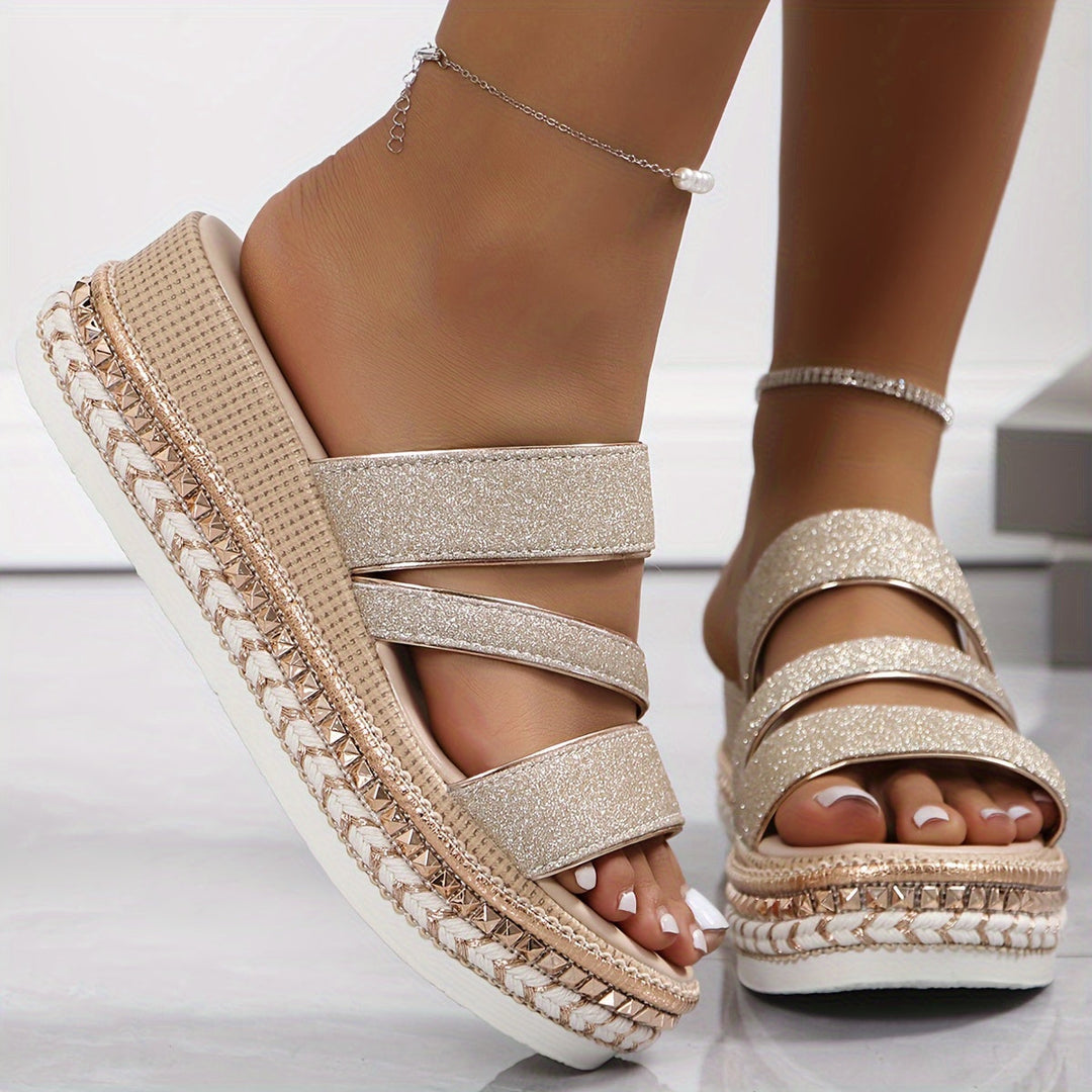 Daisy - Glitter Wedge Sandal