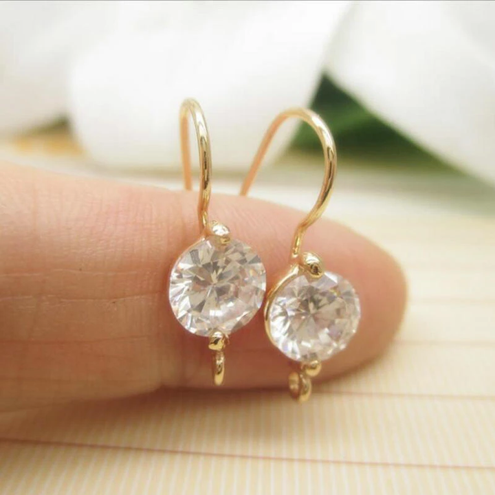 Gold and Silver Crystal Earrings