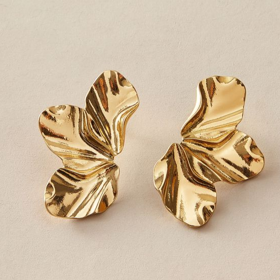 Irregular golden earrings