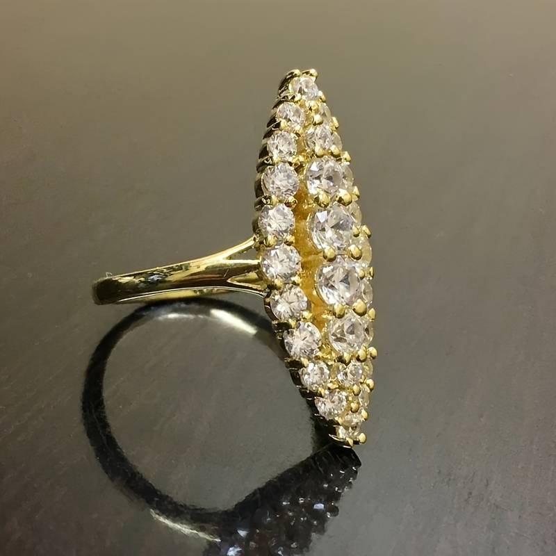 Vintage Oval-Cut Crystal Ring