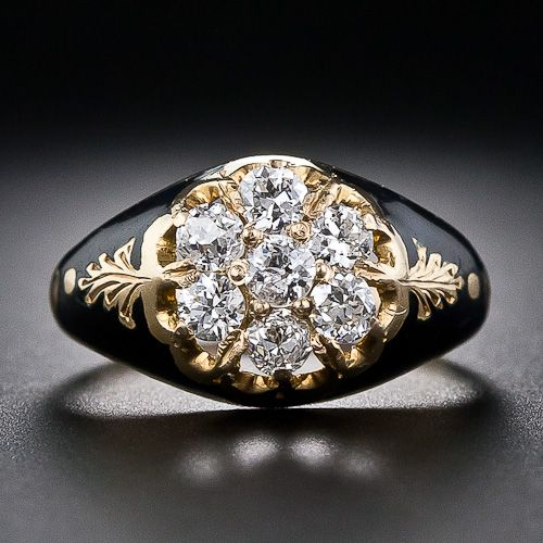 Antique Black Ring with Sparkling Accents