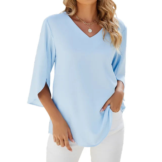 Cara - Lightweight V-Neck Blouse