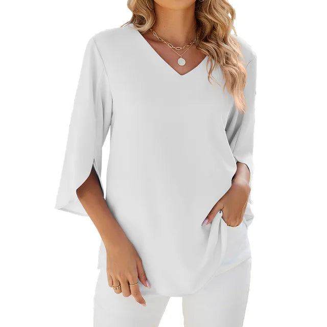 Cara - Lightweight V-Neck Blouse