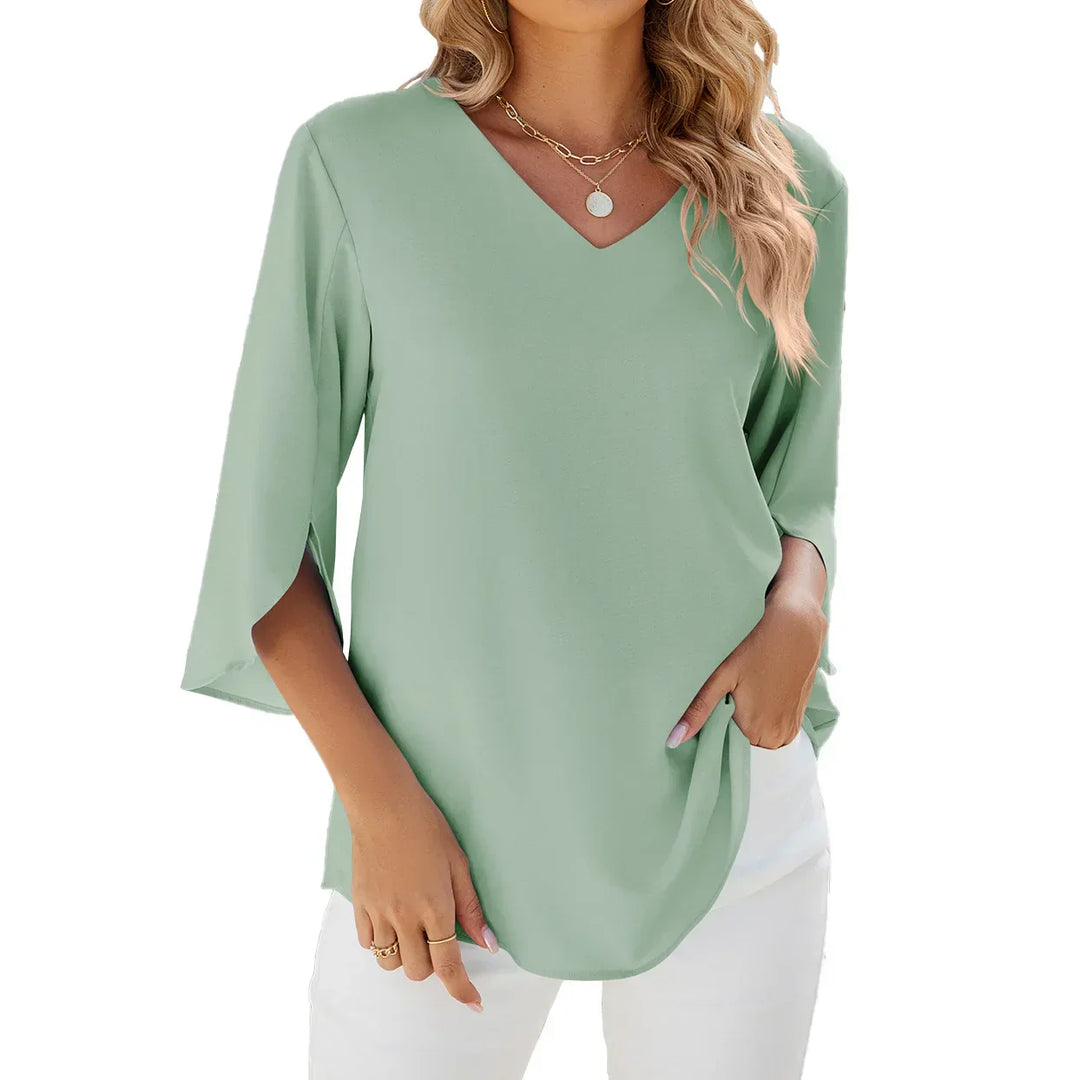 Cara - Lightweight V-Neck Blouse