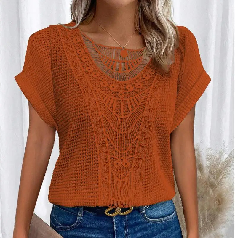 Leah - Chic Round Neck Knit Top