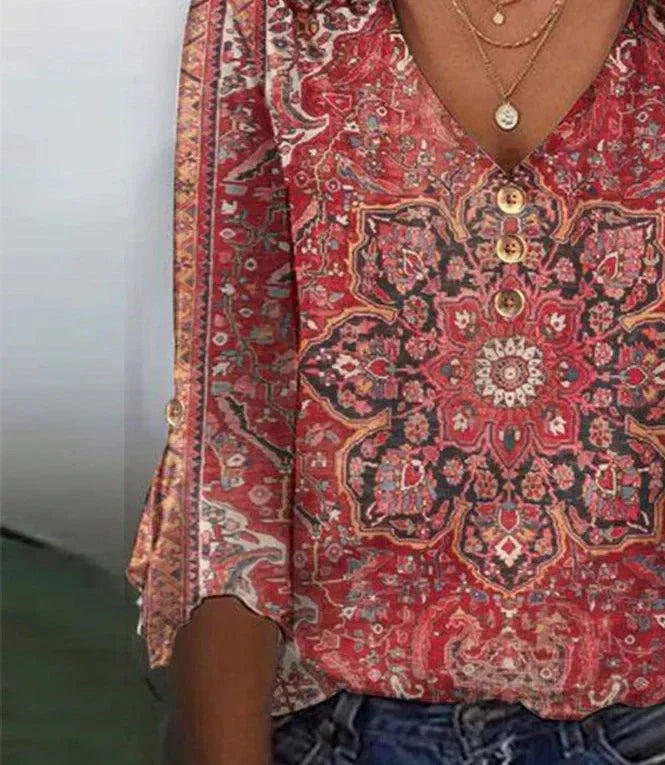 Aaliyah - Boho Ruffle Vintage Blouse